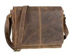 Umhängetasche Leder 35x27cm "Vintage" antikbraun